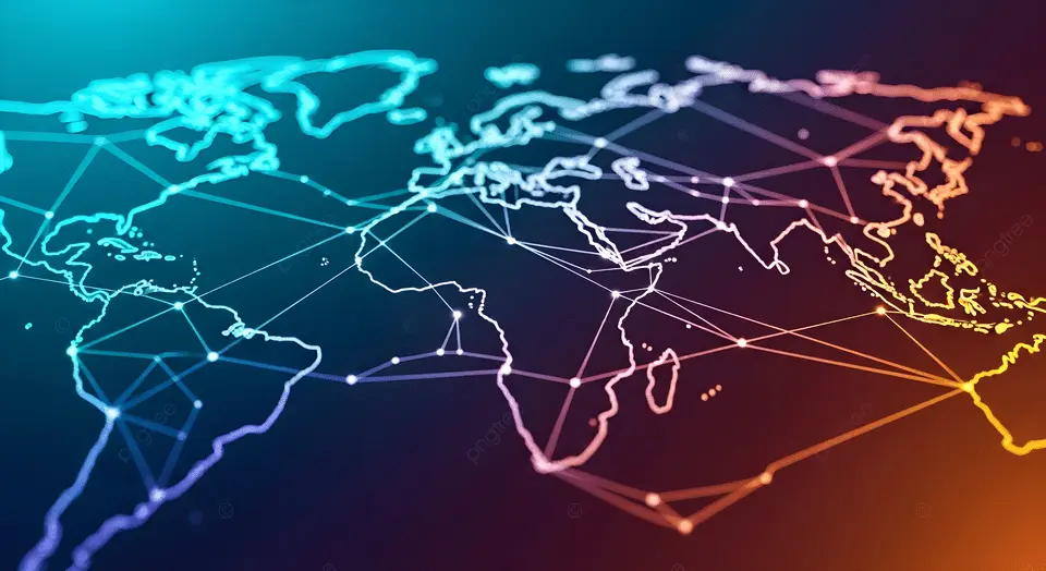 About Ankle Evidence Hub pngtree global network connections visualized on a world map with glowing lines image 20641261